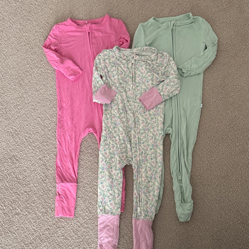 Set of THREE Posh Peanut Sleepers
